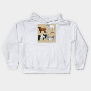 Brahman Cattle Tan Kids Hoodie